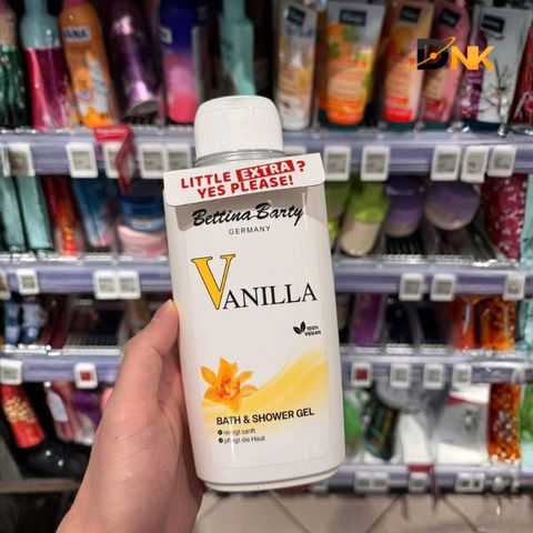 Sữa Tắm Bettina Barty Vanilla 500ml Chính Hãng Đức 2025 - Dưỡng Ẩm Mềm Mịn, Hương Vani Ngọt Ngào, Thuần Chay