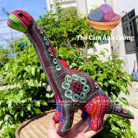 Thú Nhồi Bông Khủng Long To Thổ Cẩm Sapa - Đồ Chơi Trẻ Em Chất Liệu Mềm Mại, Quà Tặng Ý Nghĩa Cho Bé Yêu