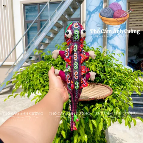 Thú Nhồi Bông Cá Sấu Thổ Cẩm Thêu Mềm Mại - Đồ Chơi Trẻ Em Ý Nghĩa Từ Thổ Cẩm Ánh Cường