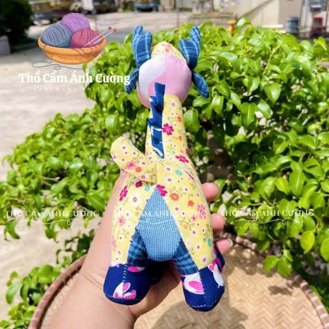 Thú Nhồi Bông Bò Sữa Hoa Dễ Thương - Vải Hoa Mềm Mại, Quà Tặng Ý Nghĩa Cho Trẻ Em - Thổ Cẩm Ánh Cường