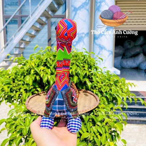 Thú Nhồi Bông Khủng Long Ăn Cỏ Thổ Cẩm Sapa - Đồ Chơi Trẻ Em An Toàn Và Đầy Y Nghĩa Tặng Bé Yêu