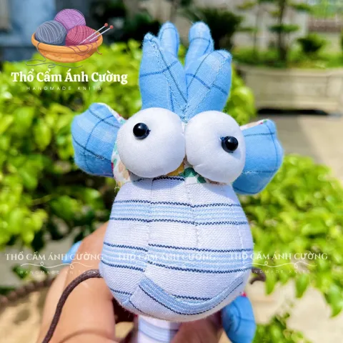 Thú Nhồi Bông Rồng Mắt Lồi Dễ Thương - Đồ Chơi Trẻ Em Chất Liệu Vải Hoa Nhỏ Gọn, Bảo Hành 1 Đổi 1 Tại Thổ Cẩm Ánh Cường