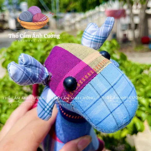 Thú Nhồi Bông Con Bò Sữa Thổ Cẩm Dân Tộc Thái - Đồ Chơi Trẻ Em Siêu Dễ Thương Chất liệu Vải Thổ Cẩm, Mềm Mại, Quà Tặng Ý Nghĩa
