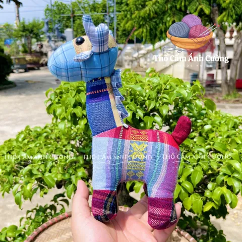 Thú Nhồi Bông Con Bò Sữa Thổ Cẩm Dân Tộc Thái - Đồ Chơi Trẻ Em Siêu Dễ Thương Chất liệu Vải Thổ Cẩm, Mềm Mại, Quà Tặng Ý Nghĩa