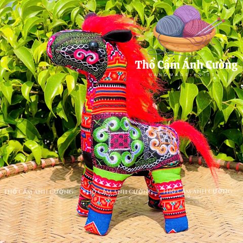 Thú Nhồi Bông Hình Con Ngựa Thổ Cẩm Sapa - Quà Tặng Ý Nghĩa Chất Liệu Vải Mềm Mại Dành Cho Bé Yêu