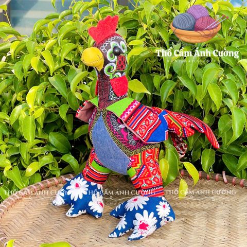 Thú Nhồi Bông Gà Đông Tảo Thổ Cẩm Sapa - Đồ Chơi Trẻ Em Mềm Mại, Quà Tặng Ý Nghĩa Cho Bé Yêu
