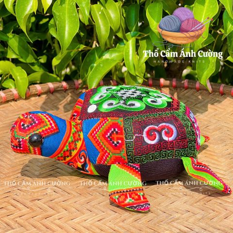 Thú Nhồi Bông Cụ Rùa Hồ Gươm Thổ Cẩm Sapa - Quà Tặng Đáng Yêu Cho Bé - Chất Liệu Mềm Mại, Bảo Hành 1 Đổi 1