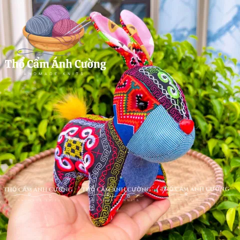 Thú Nhồi Bông Thỏ Con Thổ Cẩm Sapa - Đồ Chơi Trẻ Em Chất Liệu Vải Mềm, Quà Tặng Ý Nghĩa Cho Bé Yêu