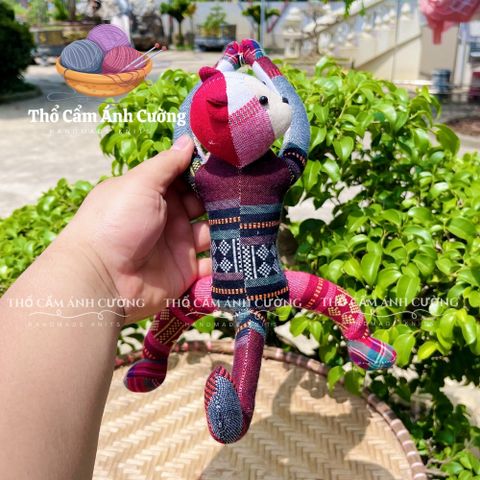 Thú Nhồi Bông Khỉ Treo Dân Tộc Thái Chất Liệu Thổ Cẩm Mềm Mại - Quà Tặng Dễ Thương Cho Trẻ Em