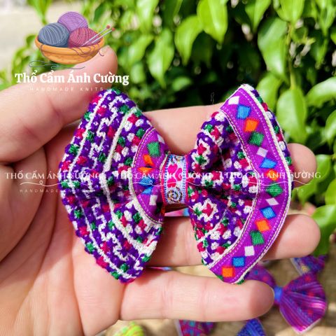 Kẹp Tóc Thổ Cẩm Handmade Sợi Đay Hà Giang - Kẹp Tóc Dệt Tay Màu Sắc Tươi Tắn - Quà Tặng Ý Nghĩa, Phụ Kiện Thời Trang độc đáo