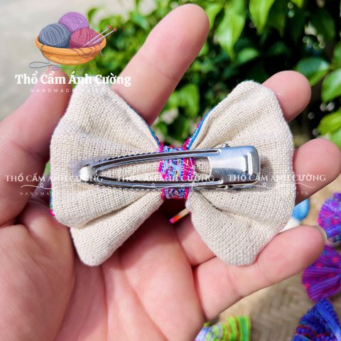 Kẹp Tóc Thổ Cẩm Handmade Sợi Đay Hà Giang - Kẹp Tóc Dệt Tay Màu Sắc Tươi Tắn - Quà Tặng Ý Nghĩa, Phụ Kiện Thời Trang độc đáo