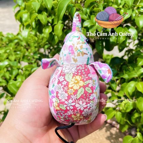 Thú Nhồi Bông Hình Con Voi Hoa Mini Đáng Yêu - Vải Hoa Mềm Mại, Quà Tặng Ý Nghĩa Cho Bé - Thổ Cẩm Ánh Cường