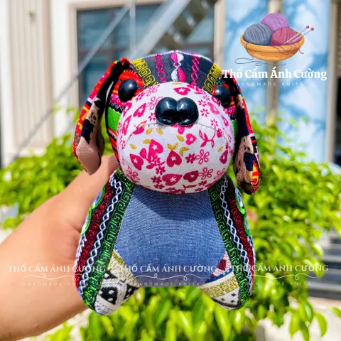 Thú Nhồi Bông Cún Con Thổ Cẩm Sapa - Đồ Chơi Trẻ Em Từ Thổ Cẩm Ánh Cường, Quà Tặng Ý Nghĩa Cho Bé Yêu