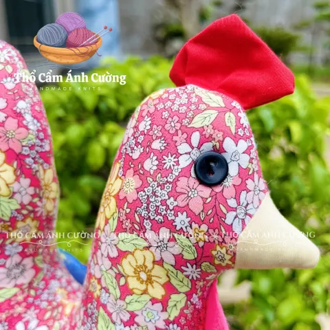 Thú Nhồi Bông Gà Mái Hoa Mơ Dễ Thương - Quà Tặng Ý Nghĩa Cho Trẻ Em, Chất Liệu Vải Hoa Mềm Mại - Thổ Cẩm Ánh Cường