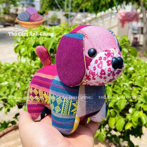 Thú Nhồi Bông Cún Con Thổ Cẩm Dân Tộc Thái - Đồ Chơi Trẻ Em Chất Liệu Vải Bông Mềm, Quà Tặng Ý Nghĩa Cho Bé Yêu
