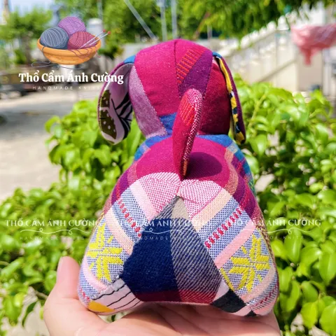 Thú Nhồi Bông Cún Con Thổ Cẩm Dân Tộc Thái - Đồ Chơi Trẻ Em Chất Liệu Vải Bông Mềm, Quà Tặng Ý Nghĩa Cho Bé Yêu