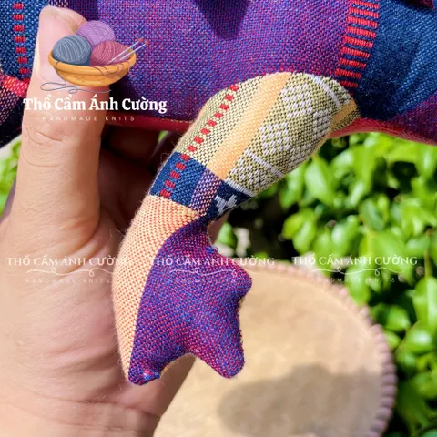 Thú Nhồi Bông Con Cá Sấu Thổ Cẩm Dân Tộc Thái - Quà Tặng Đáng Yêu cho Bé, Chất Liệu Vải Bông Mềm Mại, Bảo Hành 1 Đổi 1