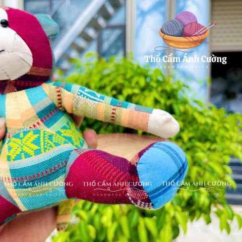 Thú Nhồi Bông Khỉ Ngồi Thổ Cẩm Dân Tộc Thái - Đồ Chơi Trẻ Em Chất Liệu Vải Thổ Cẩm Sáng Tạo, Quà Tặng Đáng Yêu