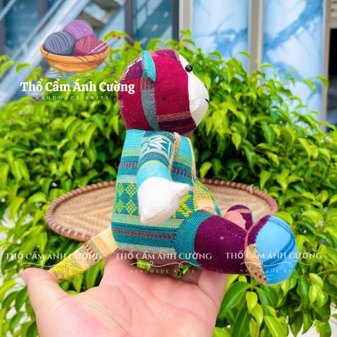 Thú Nhồi Bông Khỉ Ngồi Thổ Cẩm Dân Tộc Thái - Đồ Chơi Trẻ Em Chất Liệu Vải Thổ Cẩm Sáng Tạo, Quà Tặng Đáng Yêu