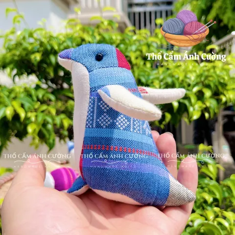 Thú Nhồi Bông Chim Cánh Cụt Dân Tộc Thái - Đồ Chơi Trẻ Em Vải Thổ Cẩm Siêu Dễ Thương, Quà Tặng Ý Nghĩa cho Bé Yêu