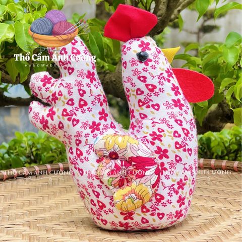 Thú Nhồi Bông Gà Trống Hoa Mơ Dễ Thương - Đồ Chơi Trẻ Em Mềm Mại Chất Lượng - Quà Tặng Ý Nghĩa Từ Thổ Cẩm Ánh Cường