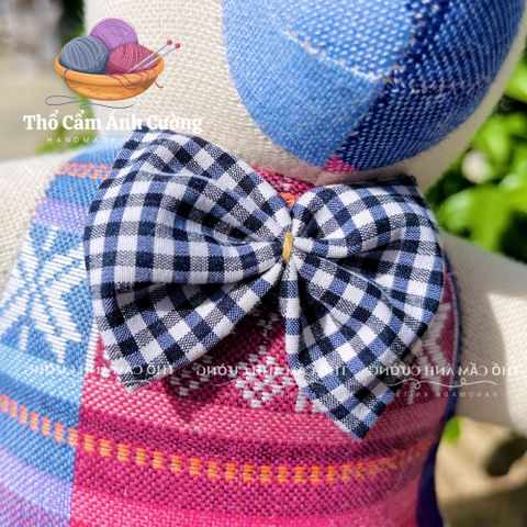 Gấu Nhồi Bông Nơ Thổ Cẩm Dân Tộc Thái Cao Cấp - Đồ Chơi Trẻ Em Chất Lượng, Quà Tặng Ý Nghĩa, Mềm Mại và An Toàn