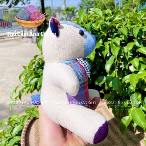Gấu Nhồi Bông Nơ Thổ Cẩm Dân Tộc Thái Cao Cấp - Đồ Chơi Trẻ Em Chất Lượng, Quà Tặng Ý Nghĩa, Mềm Mại và An Toàn