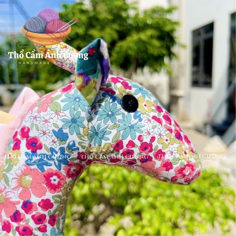 Gấu Bông Hiêu Cao Cổ Dễ Thương - Quà Tặng Trẻ Em Chất Liệu Vải Hoa Mềm Mại, Đường May Chắc Chắn - Thổ Cẩm Ánh Cường