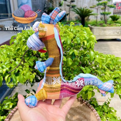 Thú Nhồi Bông Con Rồng Mắt Lồi Dễ Thương Thổ Cẩm Dân Tộc Thái - Quà Tặng Ý Nghĩa Cho Bé Yêu