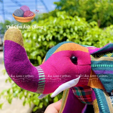 Thú Nhồi Bông Con Voi Thổ Cẩm Dân Tộc Thái - Gấu Bông Siêu Dễ Thương, Quà Tặng Ý Nghĩa Cho Bé Yêu
