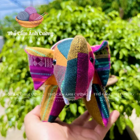 Thú Nhồi Bông Con Voi Thổ Cẩm Dân Tộc Thái - Gấu Bông Siêu Dễ Thương, Quà Tặng Ý Nghĩa Cho Bé Yêu