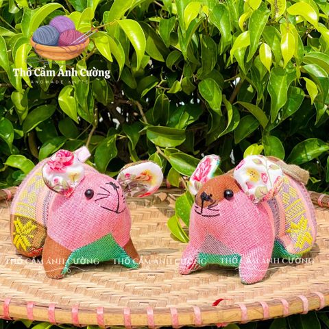 Búp Bê Thú Nhồi Bông Con Chuột Thổ Cẩm Dân Tộc Thái - Quà Tặng Ý Nghĩa Cho Bé Yêu, Vải Thổ Cẩm Chất Lượng