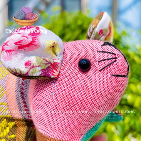 Búp Bê Thú Nhồi Bông Con Chuột Thổ Cẩm Dân Tộc Thái - Quà Tặng Ý Nghĩa Cho Bé Yêu, Vải Thổ Cẩm Chất Lượng