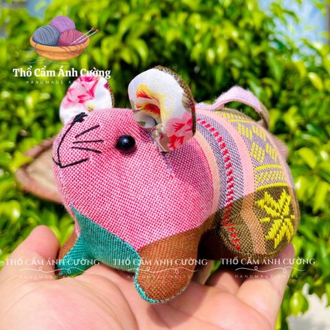Búp Bê Thú Nhồi Bông Con Chuột Thổ Cẩm Dân Tộc Thái - Quà Tặng Ý Nghĩa Cho Bé Yêu, Vải Thổ Cẩm Chất Lượng