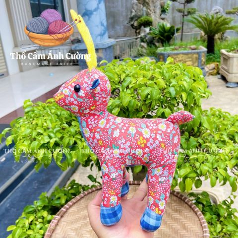 Thú Nhồi Bông Tuần Lộc Siêu Đáng Yêu - Vải Hoa Mềm Mại, Quà Tặng Ý Nghĩa Cho Bé, Bảo Hành 1 Đổi 1, Thổ Cẩm Ánh Cường