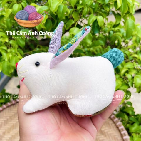 Thú Nhồi Bông Thỏ Ngọc Thổ Cẩm Dân Tộc Thái - Đồ Chơi Trẻ Em Chất Liệu Vải Thổ Cẩm Mềm Mại, Quà Tặng Ý Nghĩa Cho Bé