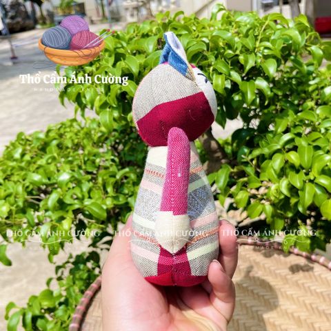 Thú Nhồi Bông Mèo Thần Tài Dễ Thương - Quà Tặng Ý Nghĩa Cho Bé, Vải Thổ Cẩm Dân Tộc Thái Mềm Mại, Chất Lượng Tốt