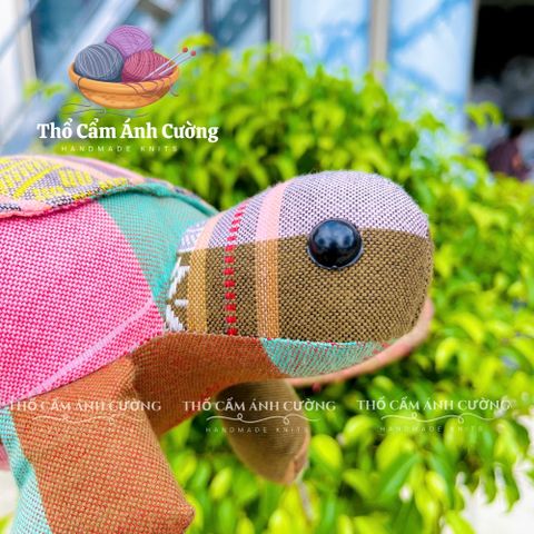 Thú Nhồi Bông Con Rùa Dân Tộc Thái - Đồ Chơi Trẻ Em Vải Thổ Cẩm Mềm Mại, Quà Tặng Ý Nghĩa Cho Bé Yêu