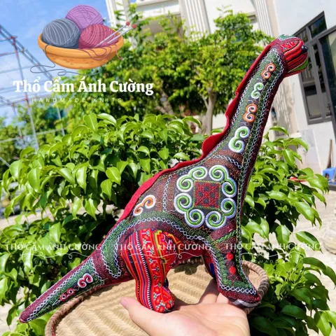 Thú Nhồi Bông Thổ Cẩm Thêu Dễ Thương Cho Bé - Gấu Bông Handmade Mềm Mại, Quà Tặng Ý Nghĩa cho Trẻ Em