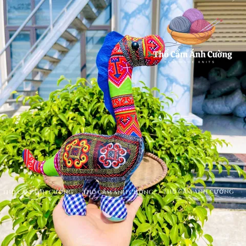 Thú Nhồi Bông Thổ Cẩm Thêu Dễ Thương Cho Bé - Gấu Bông Handmade Mềm Mại, Quà Tặng Ý Nghĩa cho Trẻ Em