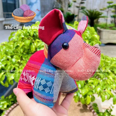 Thú Nhồi Bông Con Voi Dễ Thương Thổ Cẩm Dân Tộc Thái - Quà Tặng Ý Nghĩa Cho Bé Yêu, Chất Liệu Vải Bông Mềm Mại