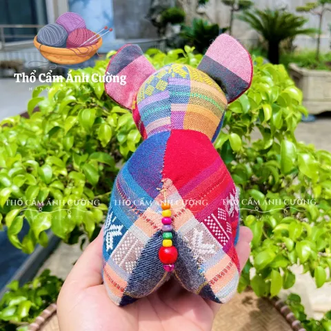 Thú Nhồi Bông Con Voi Dễ Thương Thổ Cẩm Dân Tộc Thái - Quà Tặng Ý Nghĩa Cho Bé Yêu, Chất Liệu Vải Bông Mềm Mại