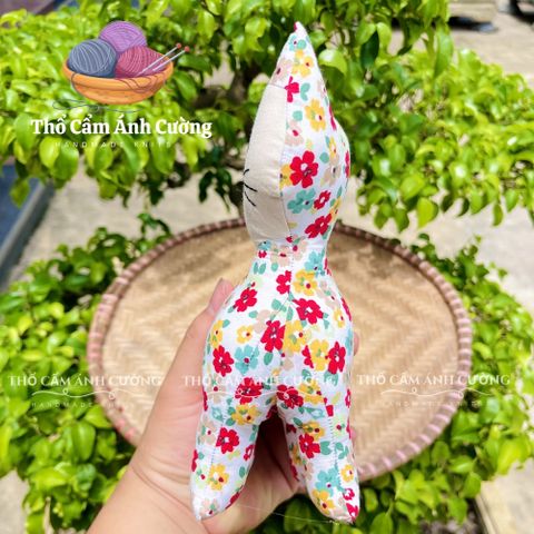 Thú Nhồi Bông Mèo Mướp Hoa Dễ Thương - Đồ Chơi Trẻ Em Thổ Cẩm Ánh Cường Chất Liệu Vải Hoa Mềm Mại, Quà Tặng Ý Nghĩa