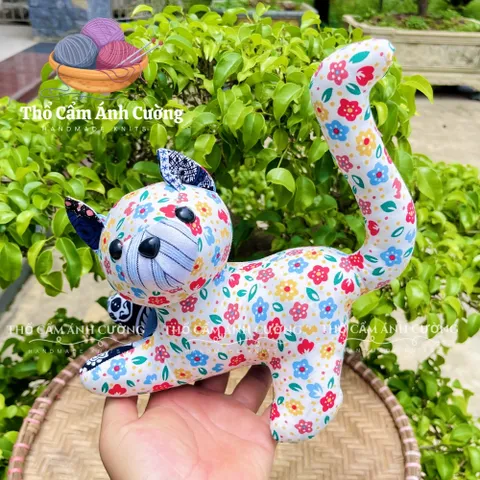 Thú Nhồi Bông Mèo Hoa Siêu Dễ Thương - Đồ Chơi Trẻ Em Vải Hoa Mềm Mại, Bảo Hành 1 Đổi 1 trong 15 Ngày
