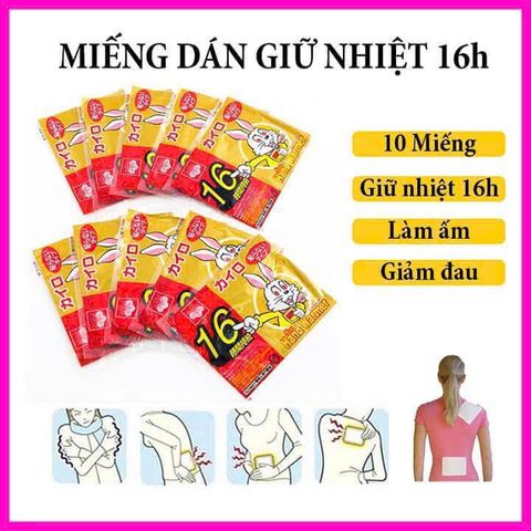 Bộ 10 Miếng Dán Giữ Nhiệt Kairo 16h - Giữ Ấm Cơ Thể Hiệu Quả Trong Mùa Đông, Dễ Sử Dụng, An Toàn Với Da
