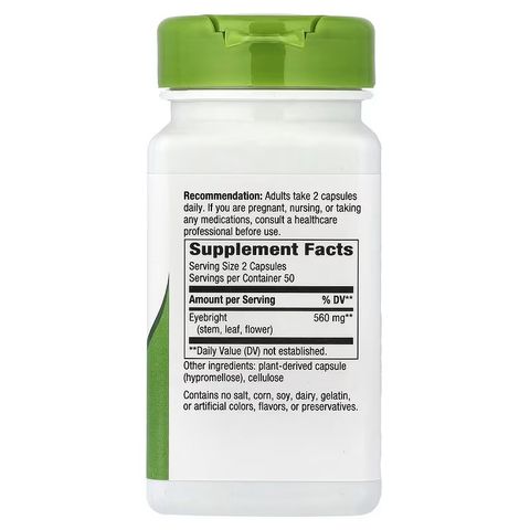 VEGAN - Viên uống Bổ Mắt  Eyebright Herb 560mg,tăng cường thị lực hãng Nature's Way
