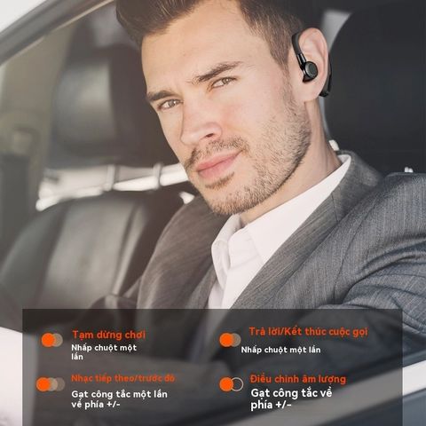 Tai Nghe Bluetooth Không Dây V9 - Mic Khử Tiếng Ồn, Pin Trâu, Âm Thanh Stereo, Thiết Kế Thể Thao Dành Cho Lái Xe Và Kinh Doanh