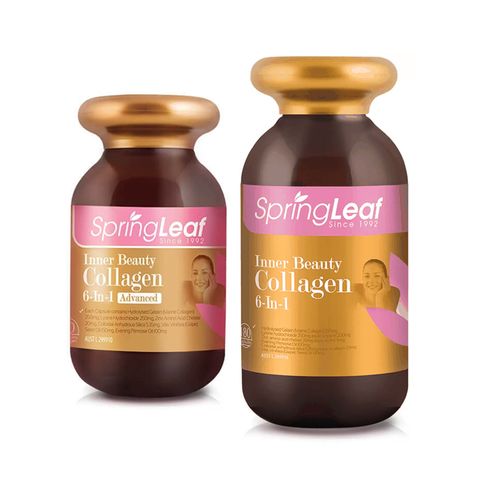 Viên uống Collagen 6in1 Spring Leaf Úc - Hỗ trợ nâng cao sức khỏe da, tóc, móng - Lọ 90/180 viên nang mềm