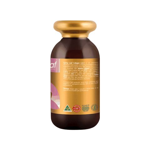 Viên uống Collagen 6in1 Spring Leaf Úc - Hỗ trợ nâng cao sức khỏe da, tóc, móng - Lọ 90/180 viên nang mềm