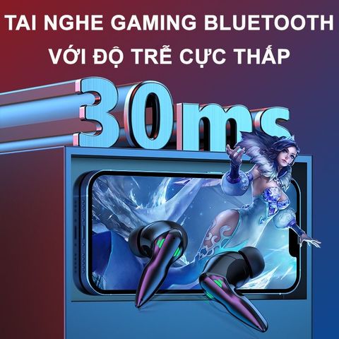 Tai Nghe Bluetooth Gaming J90 TWS V5.3 Chống Ồn, Âm Thanh HiFi Sống Động, Độ Trễ Thấp, Tặng Găng Tay Chơi Game - Phong Cách PUBG